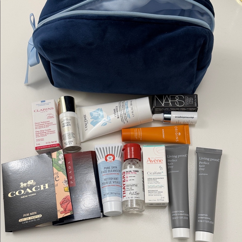 Cosmetic Bag with Skincare and Makeup